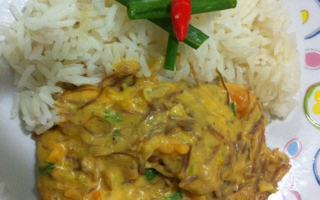 Carne Seca com Abóbora e Creme de Leite