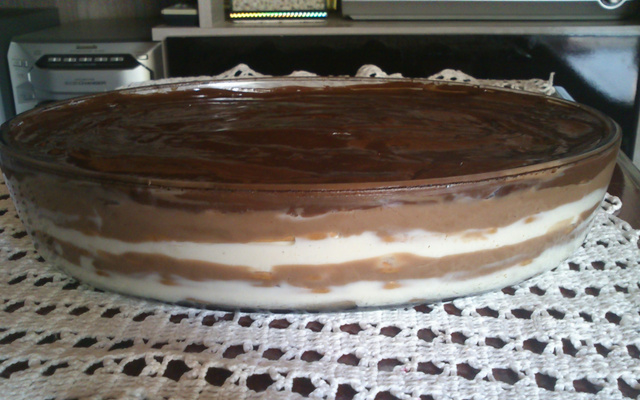 Pavê de chocolate preto e chocolate branco