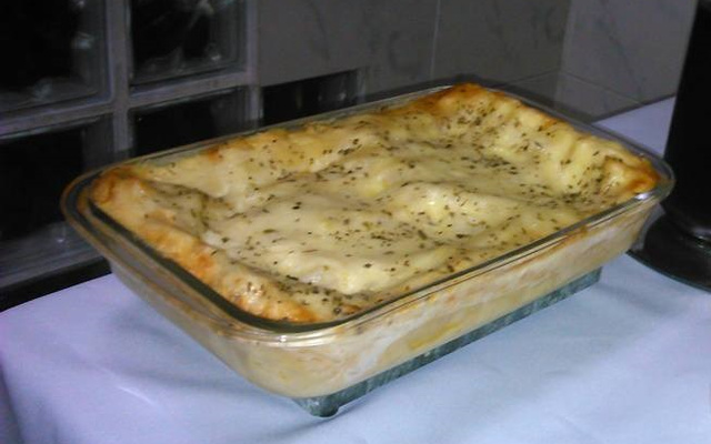 Lasanha de frango e queijo