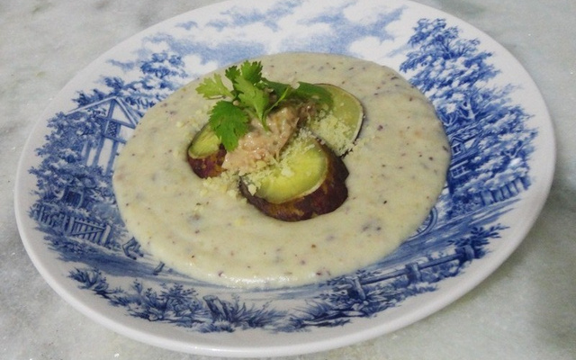 Creme de batata doce com patê de atum