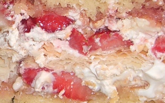 Recheio de bolo com morangos