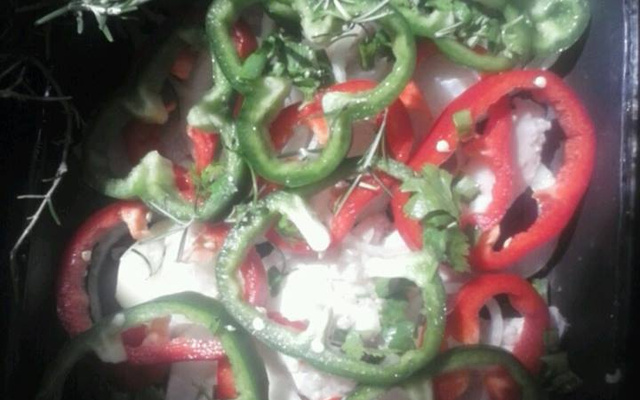 Peixe assado com cachaça