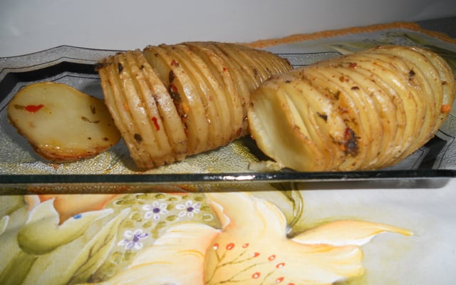 Batatas assadas e temperadas