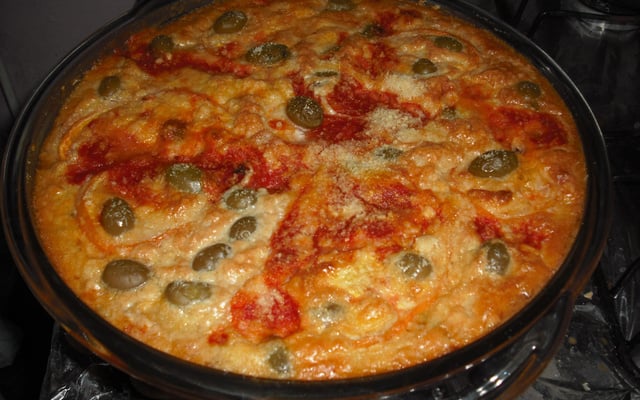 Frigideira de bacalhau com repolho