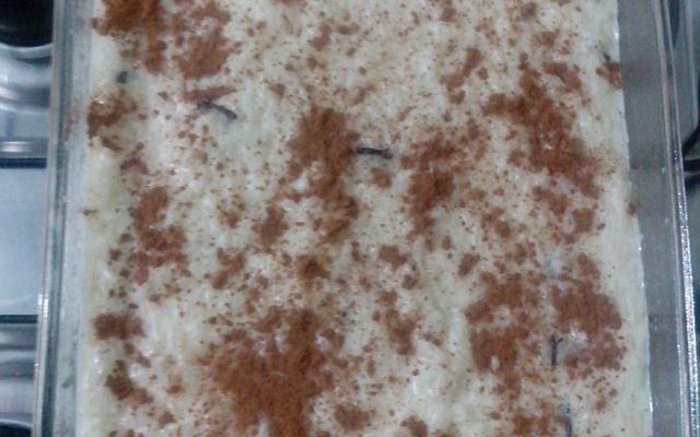 Arroz doce com leite condensado e coco