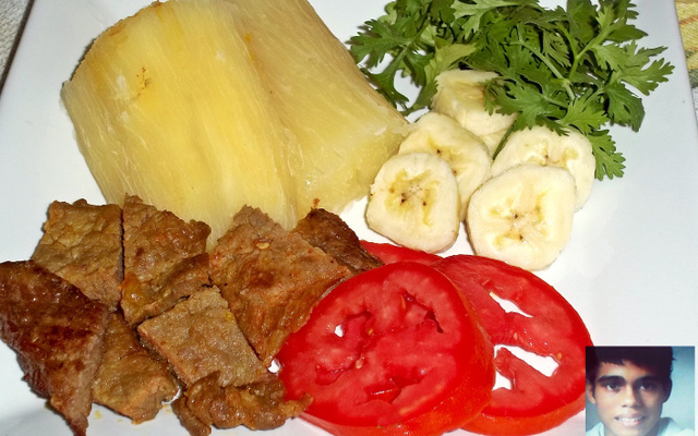 Carne de sol com macaxeira