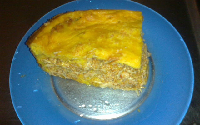 Torta de frango com creme de cenoura