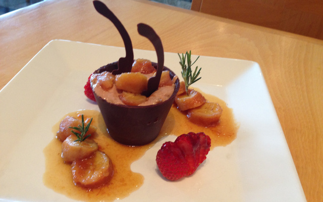 Mousse de banana com chocolate