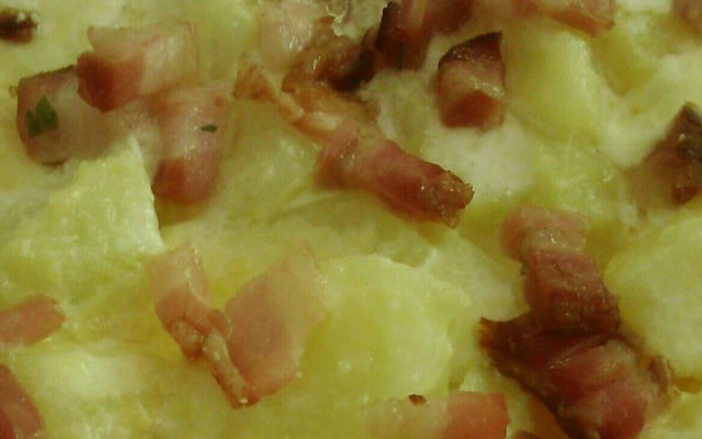 Batata gratinada com bacon