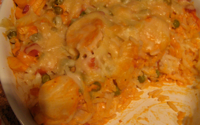 Arroz de forno com bacon e palmito