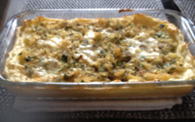 Torta de batata com bacalhau