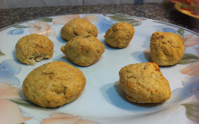 Bolinho de batata doce com frango