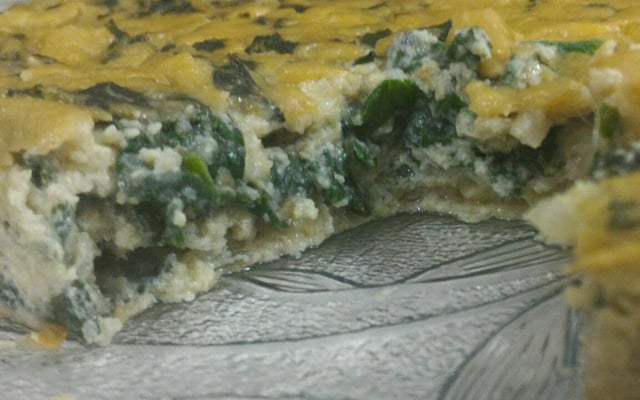 Torta de quinoa com escarola