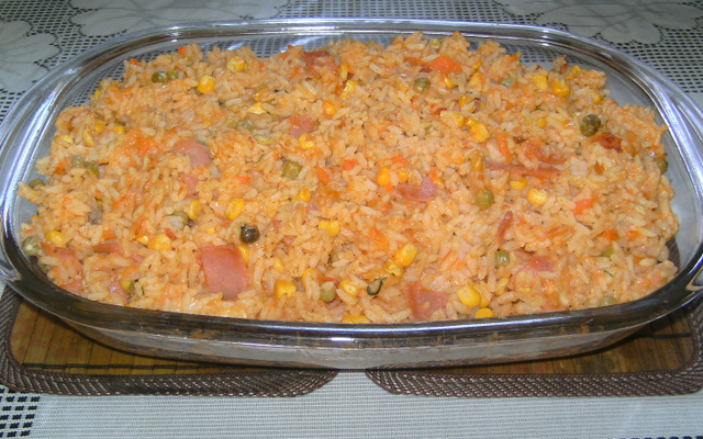 Arroz de forno colorido