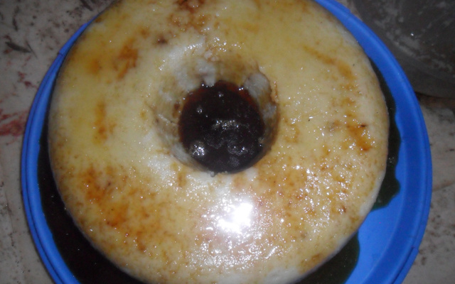 Pudim de mamão verde