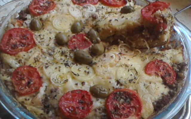 Torta de liquidificador com carne moída