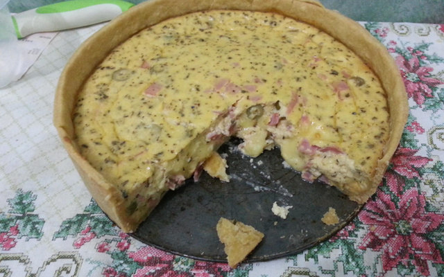 Torta de queijo com presunto