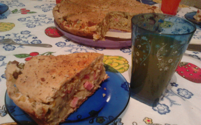 Torta rápida de queijo e presunto