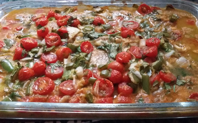 Filé de peixe com leite de coco