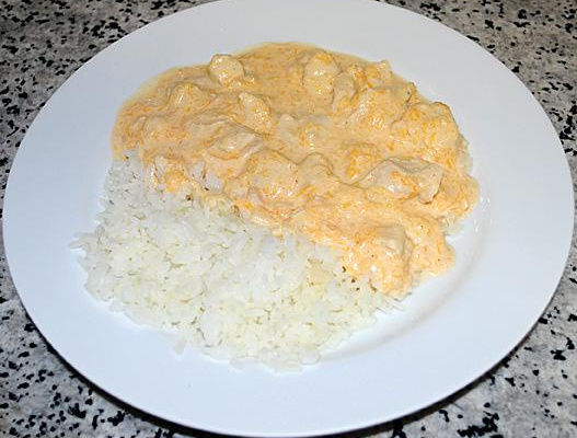 Frango ao molho de abóbora cabocha e requeijão