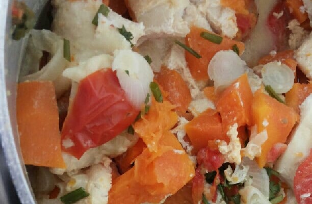 Peixe com abóbora madura