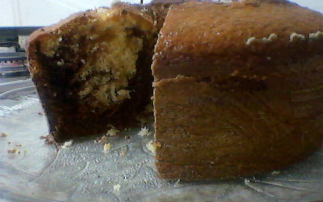 Bolo de liquidificador mesclado