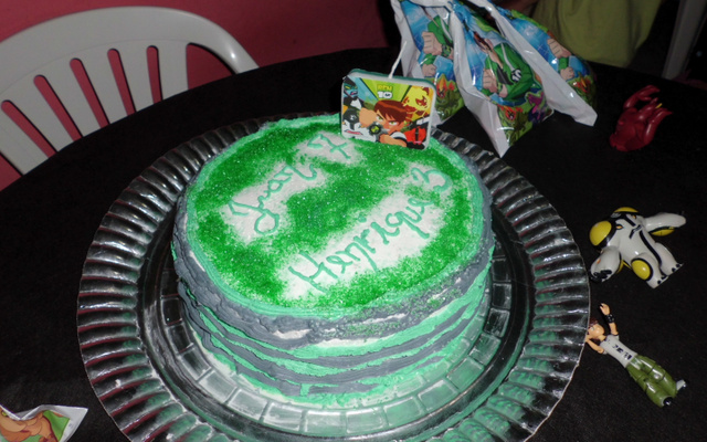 Bolo de aniversário de pêssego