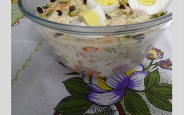 Maionese de legumes com creme de leite