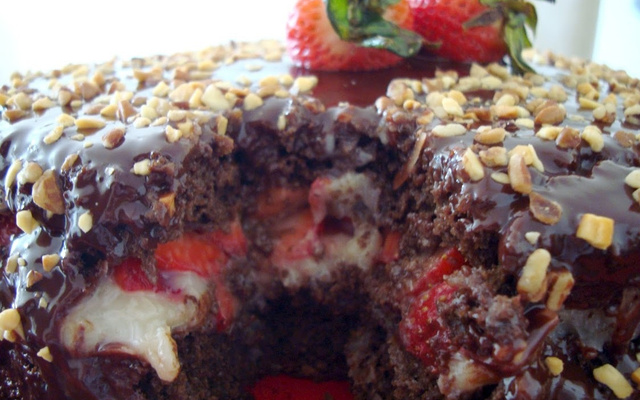 Bolo tentação de morango