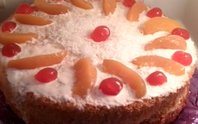 Bolo de pêssego gelado