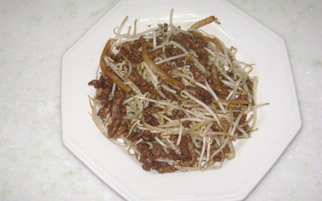 Carne com moyashi