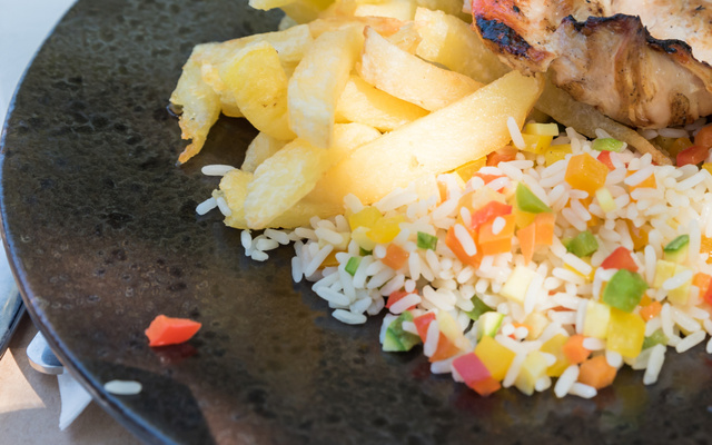 Arroz de bacalhau com batata frita