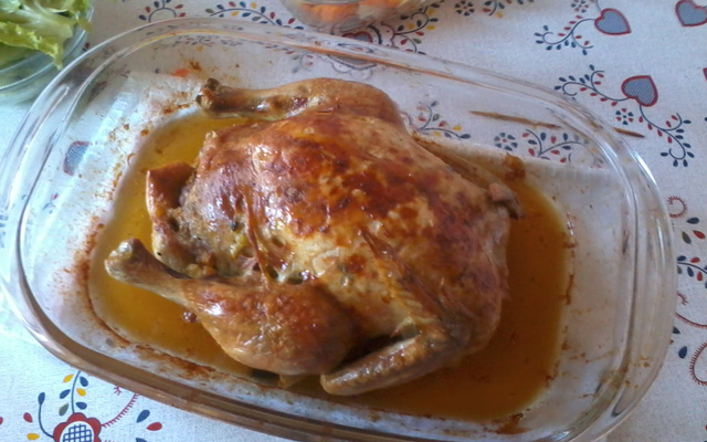 Frango assado recheado