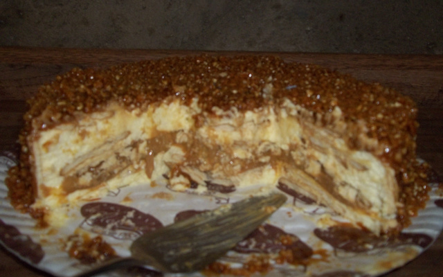 Pavê crocante de doce de leite