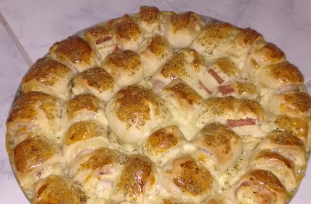 Pãezinhos de presunto e queijo