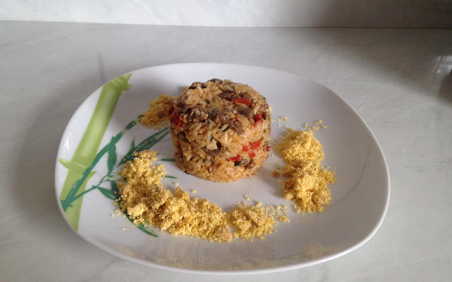 Risoto cremoso de mignon e tomate seco