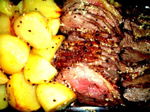 Picanha de forno com batatas