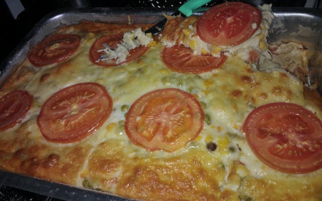 Torta cremosa de frango de liquidificador