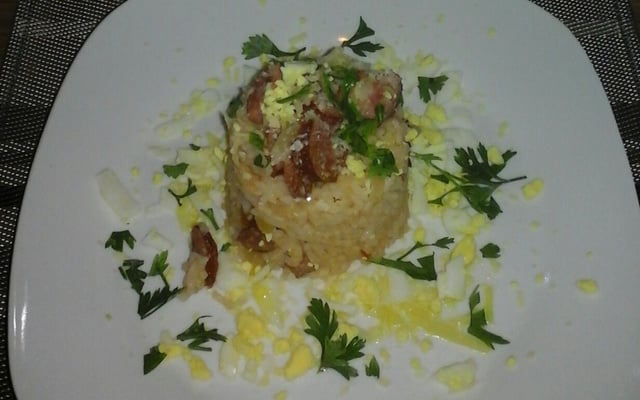 Arroz com lingüiça