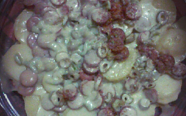 Batatas gratinadas com bacon