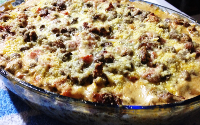 Feijão de corda com creme de leite e carne seca