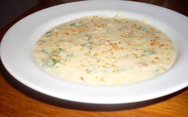 Sopa creme de milho e bacon