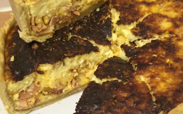 Quiche de presunto e queijo do Glauco