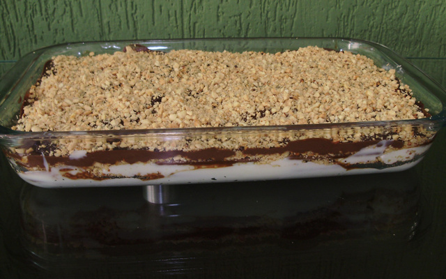Pavê de amendoim e chocolate