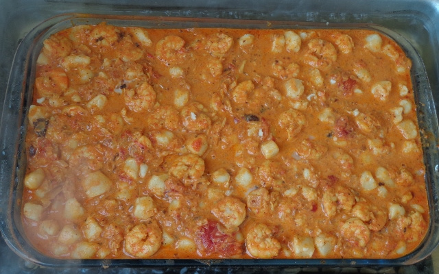 Nhoque ao molho de camarão