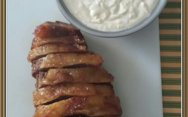 Picanha assada com creme parmesão