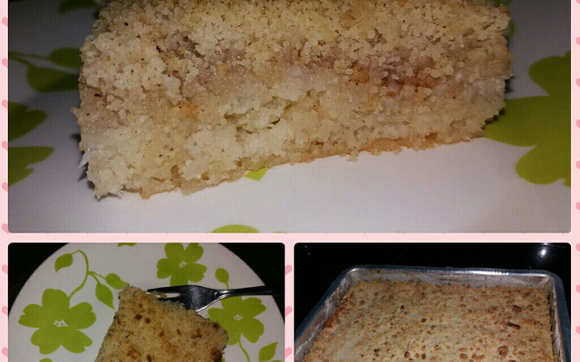 Cuca de banana com farofa