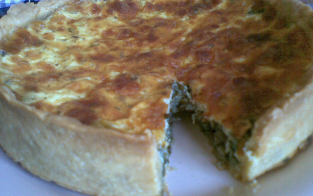 Quiche de espinafre e mussarela