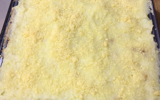 Lasanha de purê de batata e frango