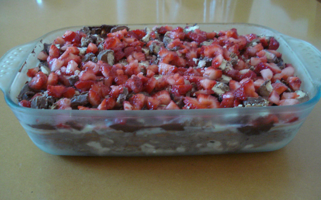 Torta de bolacha com morango